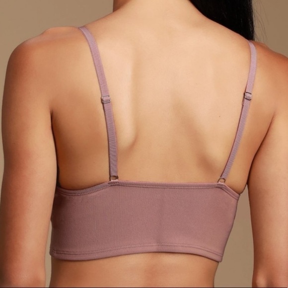 NWT Free People Bianca Lace Longline Underwire Bra In Vintage Rose Pink - Picture 5 of 9